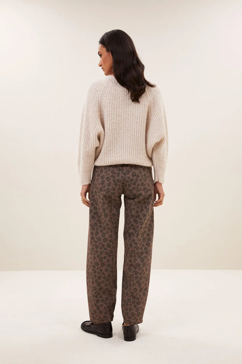 Lew Cheetah Chocolate Pants in Chocolate Brown