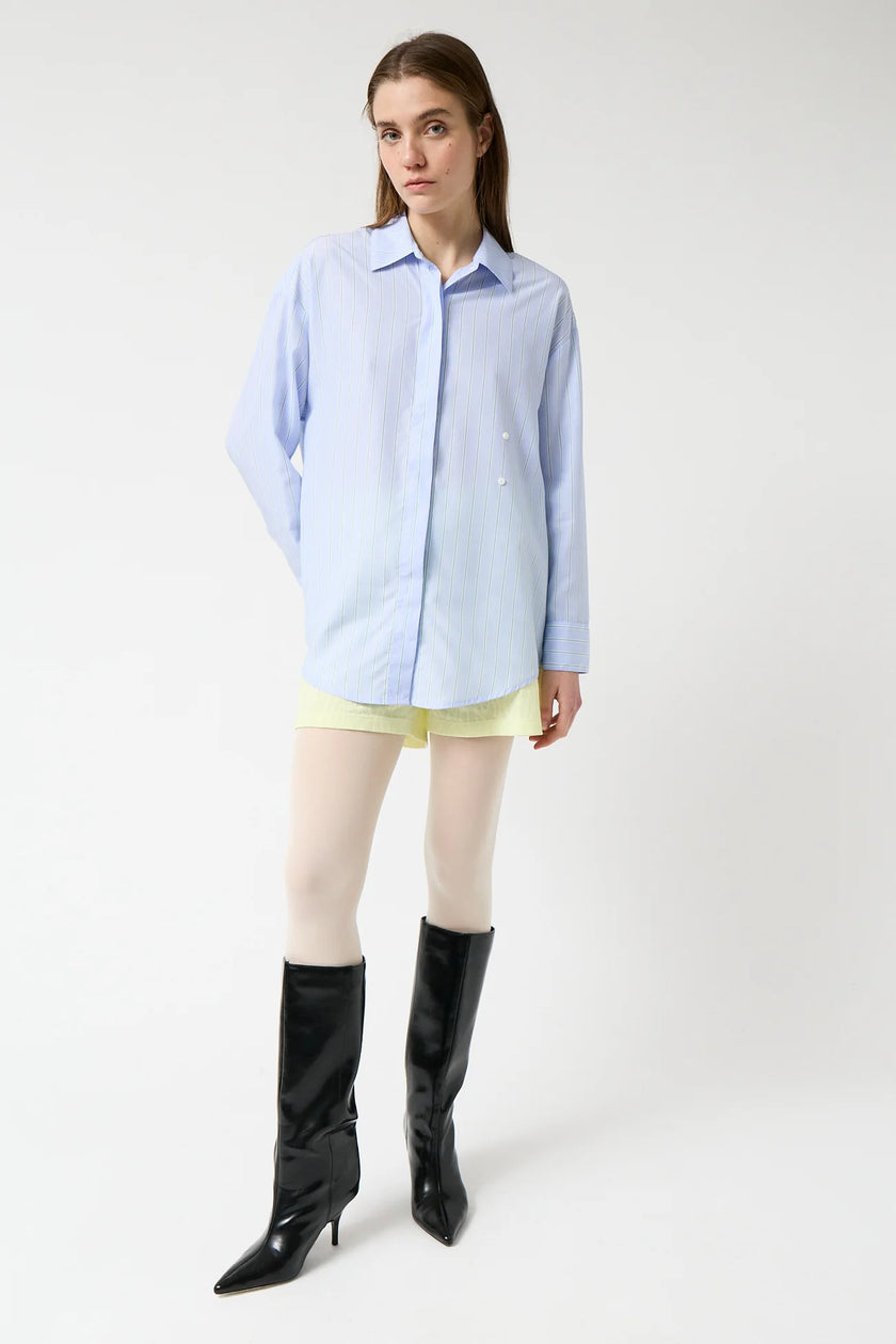 Salty Shirt in Green and Blue Stripes