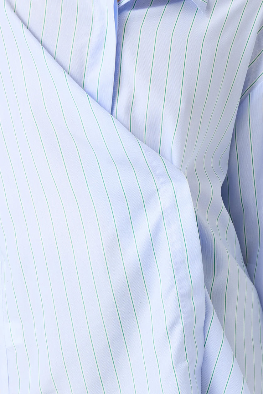 Salty Shirt in Green and Blue Stripes