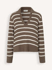 Clydemd V-neck in Chocolate Vanilla Stripe