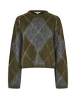 Zelle Knit in Argyle Olive