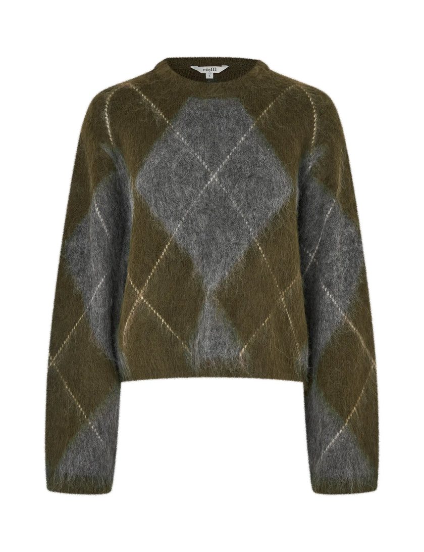Zelle Knit in Argyle Olive