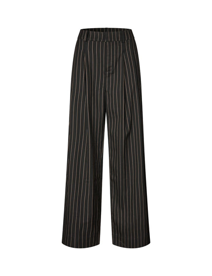 Emeli Marbel Pants in Black Brown Pinstripe