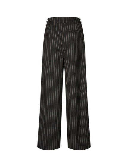 Emeli Marbel Pants in Black Brown Pinstripe