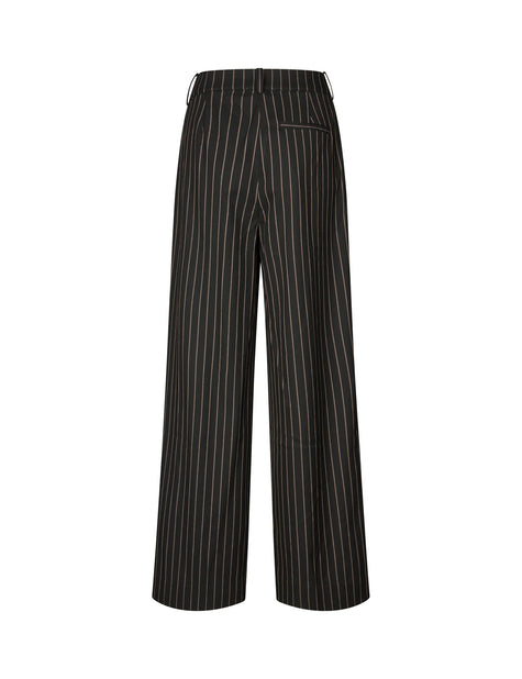 Emeli Marbel Pants in Black Brown Pinstripe