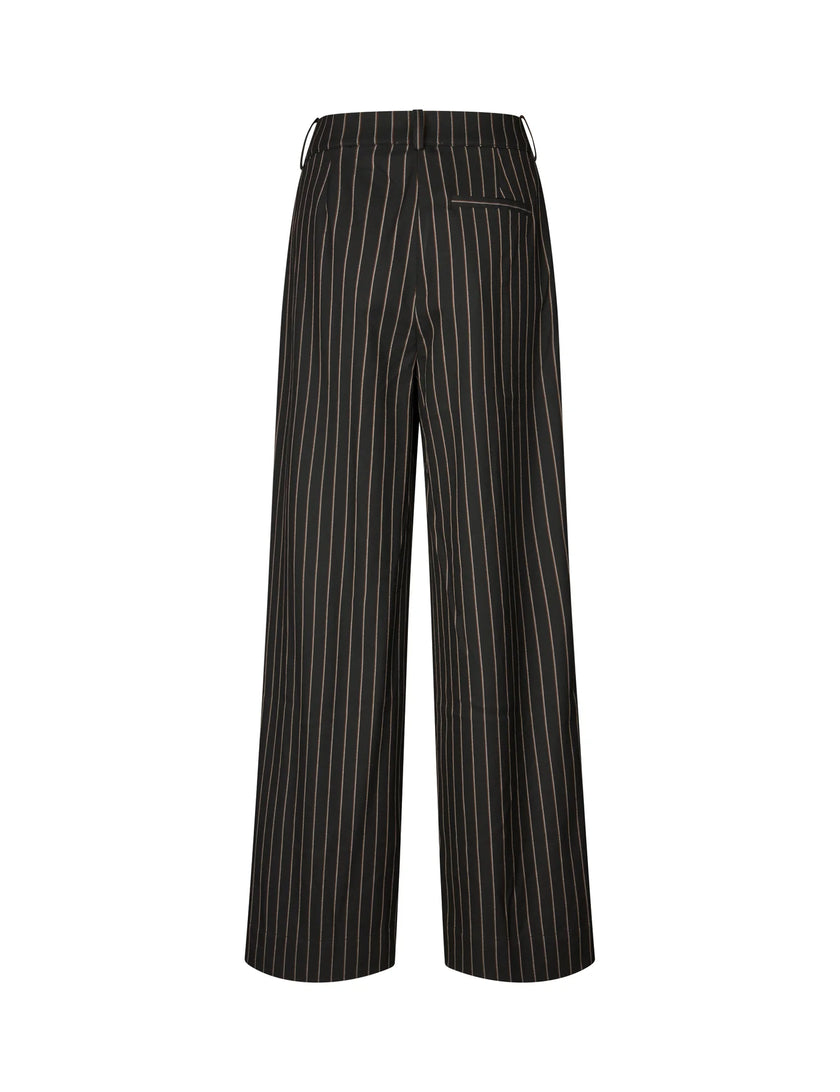 Emeli Marbel Pants in Black Brown Pinstripe
