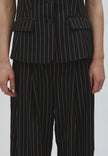 Emeli Marbel Pants in Black Brown Pinstripe