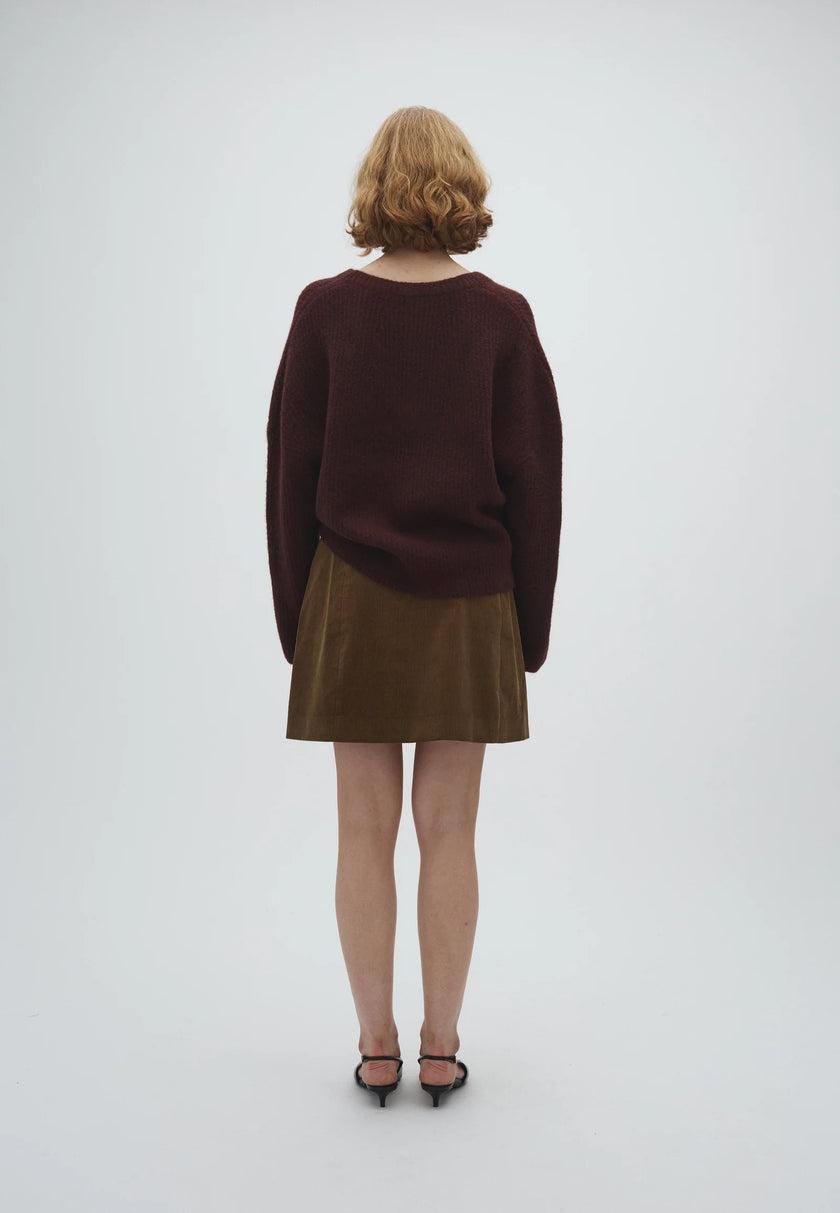 Gillian Knit in Deep Maroon