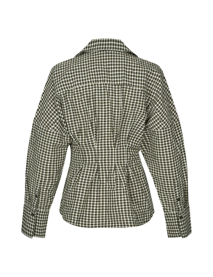 Isidor Blouse in Smoked Olive Check