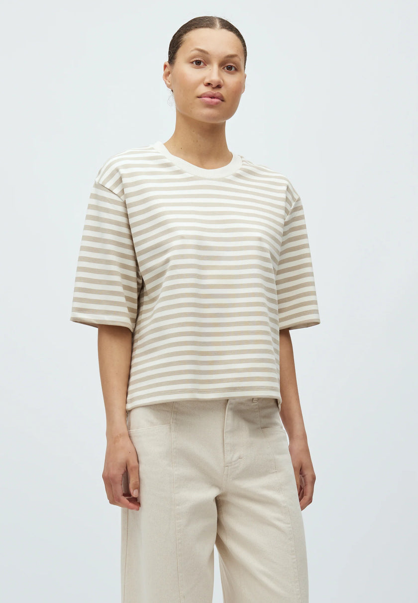 Emrys T-shirt in Island Fossil Sugar Stripe