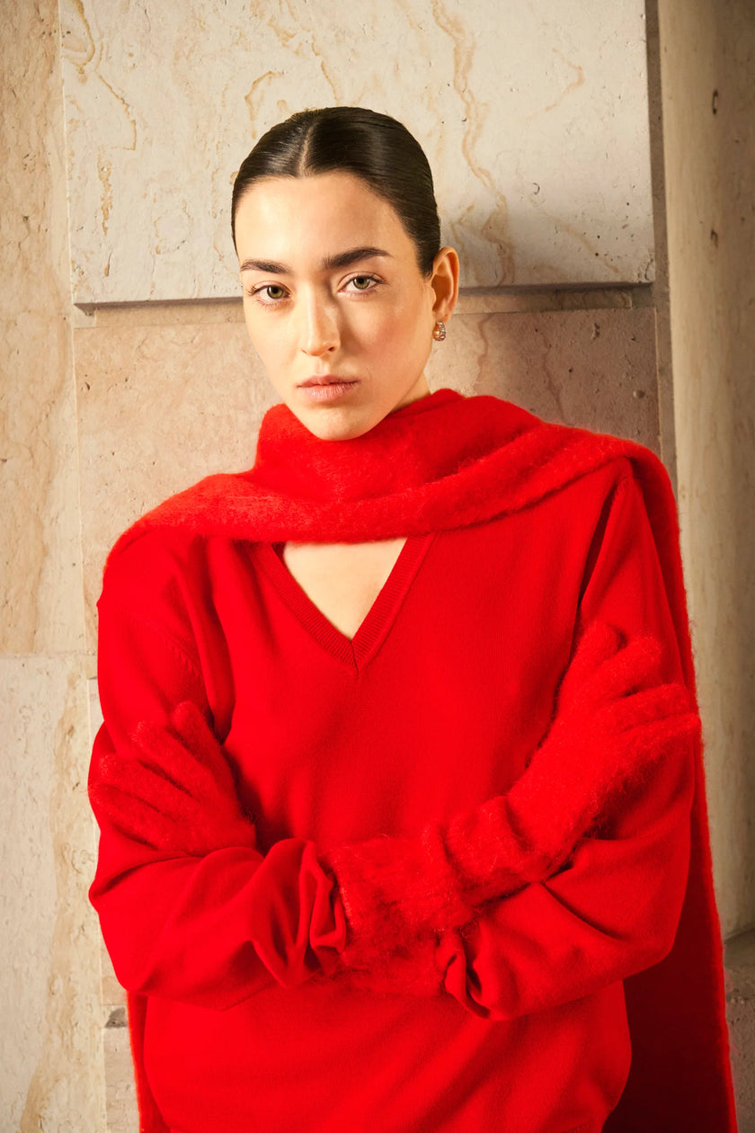 Ruthie Knit in Red Aura