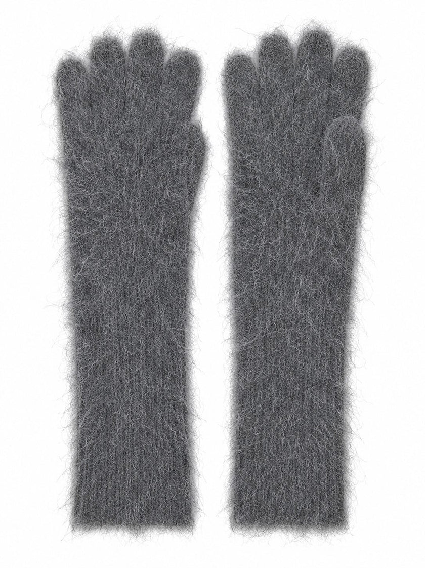 Fandea Long Gloves in Grey Melange