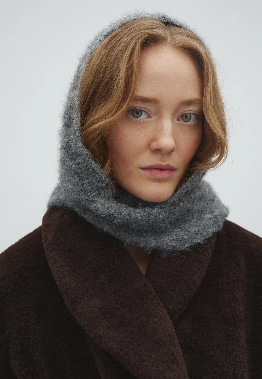 Wrappi Hood Scarf in Grey Melange