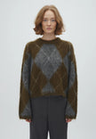 Zelle Knit in Argyle Olive