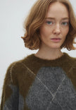 Zelle Knit in Argyle Olive