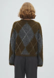Zelle Knit in Argyle Olive