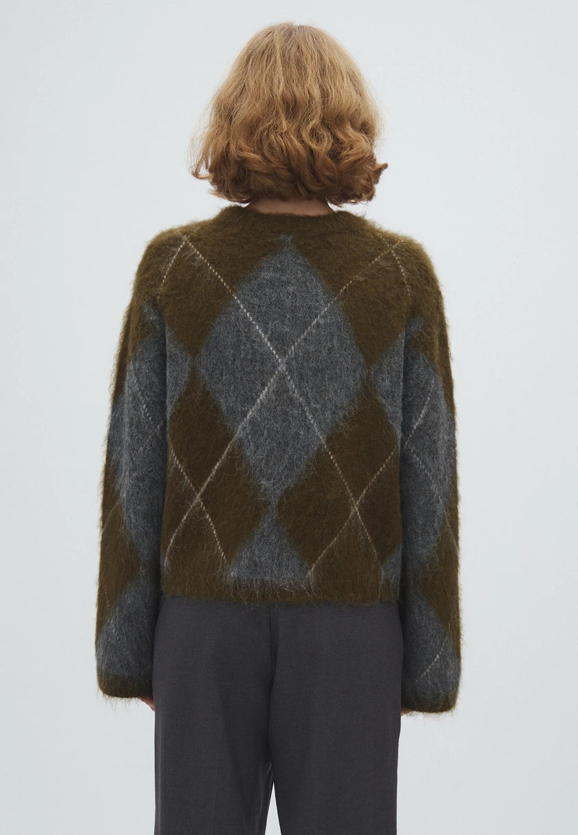 Zelle Knit in Argyle Olive
