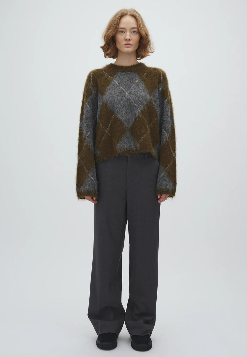 Zelle Knit in Argyle Olive