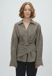 Isidor Blouse in Smoked Olive Check