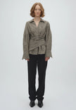 Isidor Blouse in Smoked Olive Check