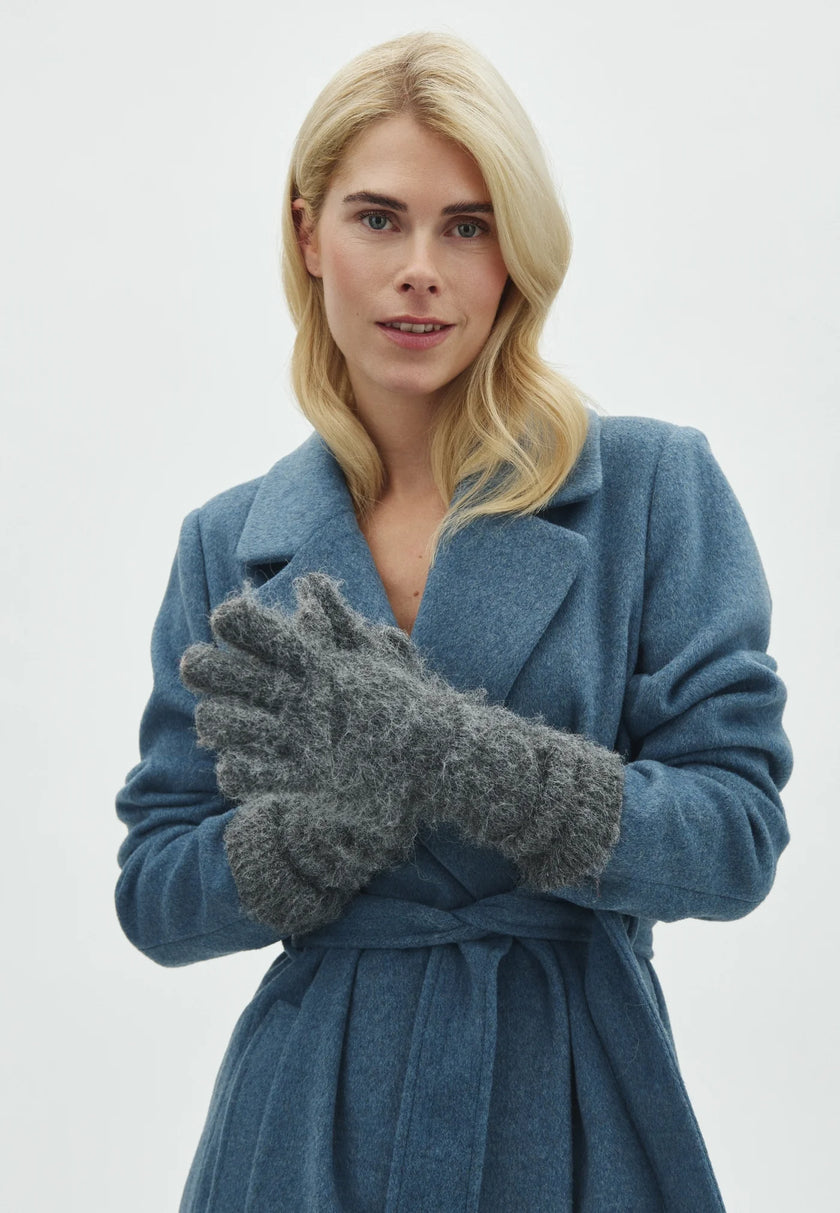Fandea Long Gloves in Grey Melange