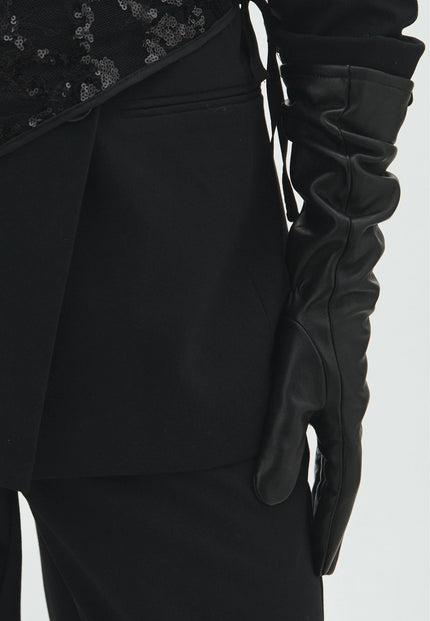 Holy Leather Gloves in Black