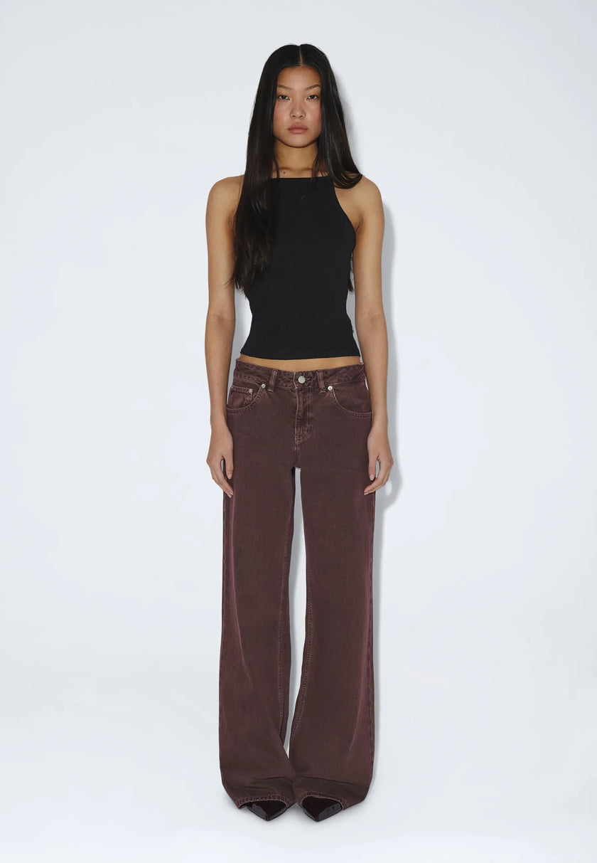 Rhue Low Wide Washed Aubergine
