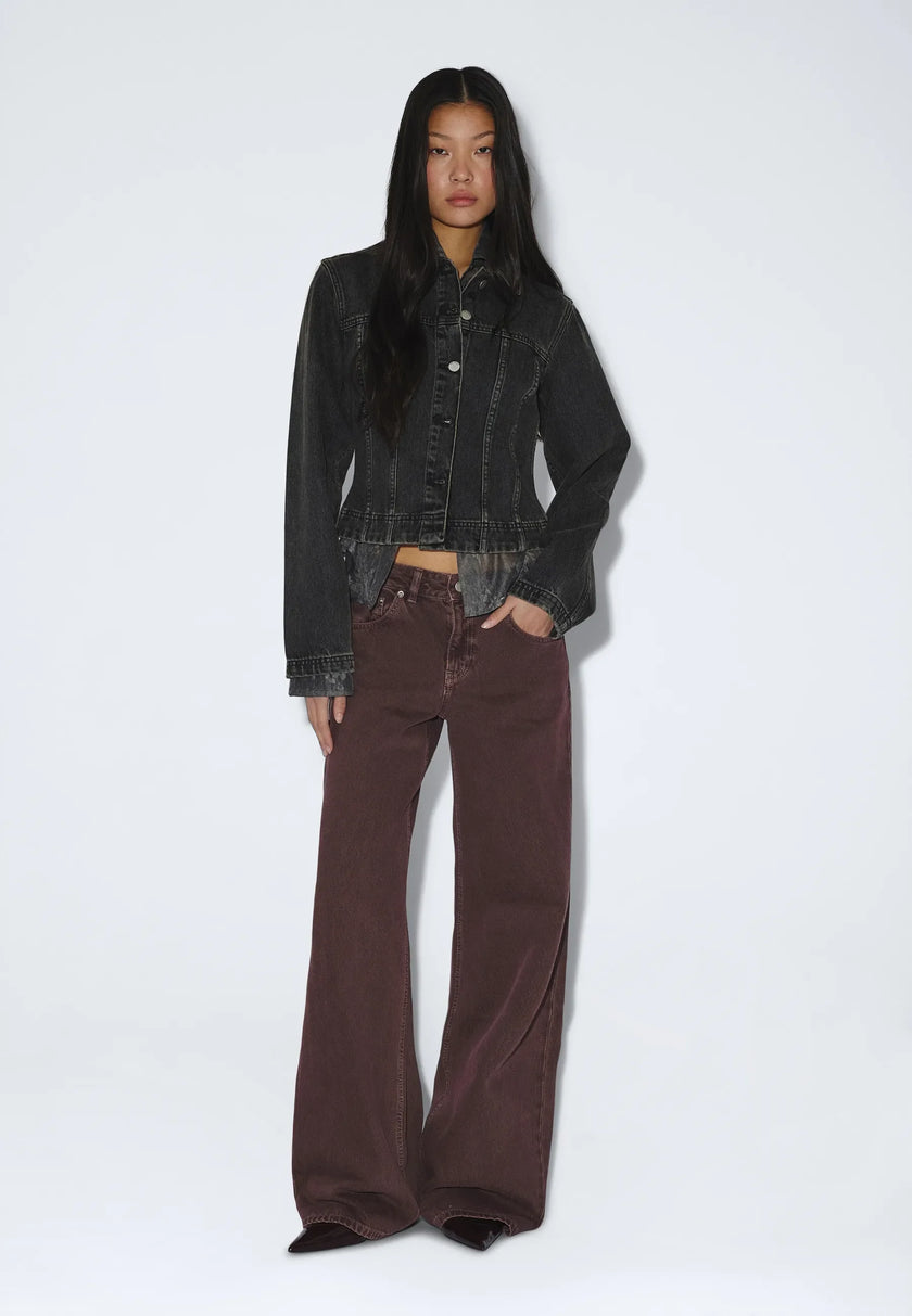Rhue Low Wide Washed Aubergine