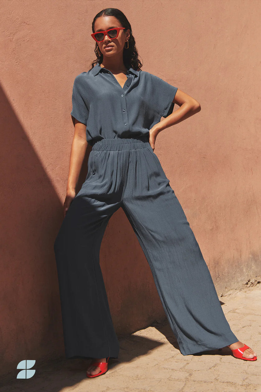 Karly Viscose Blouse in Opal Blue