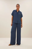 Karly Viscose Blouse in Opal Blue