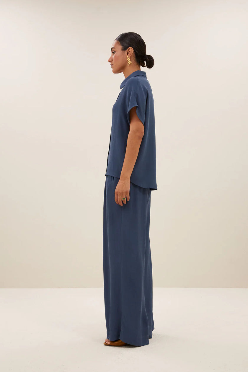 Karly Viscose Blouse in Opal Blue