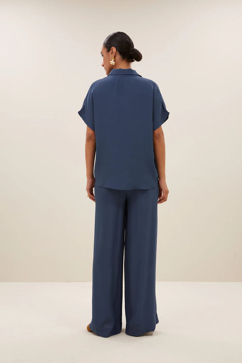 Karly Viscose Blouse in Opal Blue