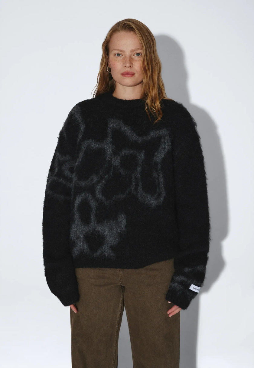 Mic Sweater in Black Grey Flower