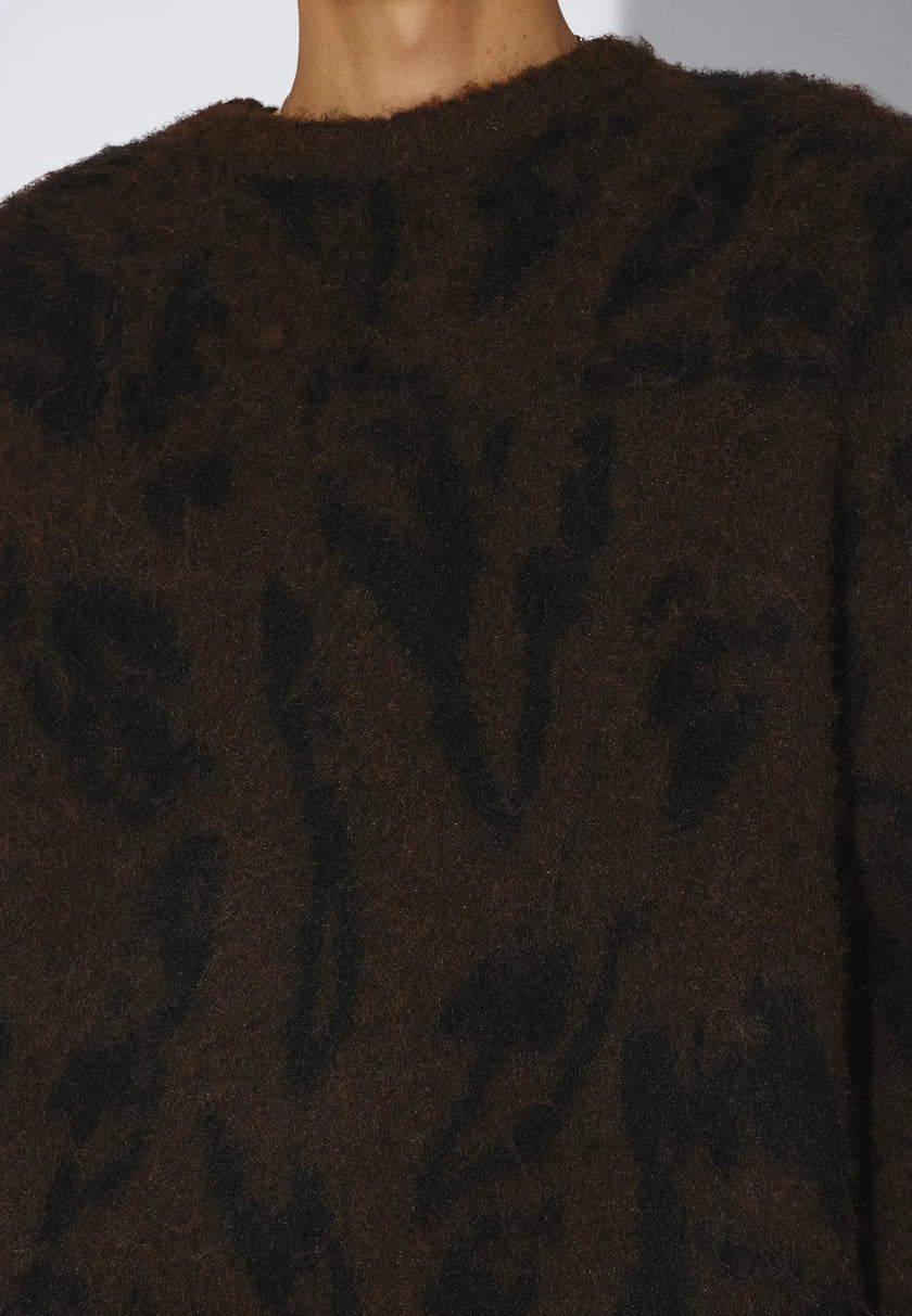 Mic Sweater in Brown Black Scribble