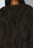 Mic Sweater in Brown Black Scribble