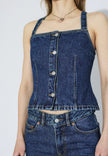 Niamh Top in Stream Dark Retro Vintage