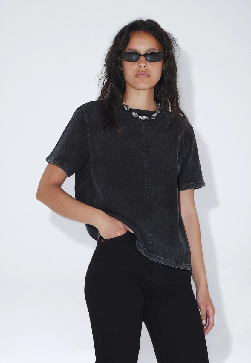 Talia Tee in Black Fog