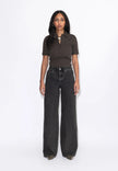 Rhue High Wide in Aged Black
