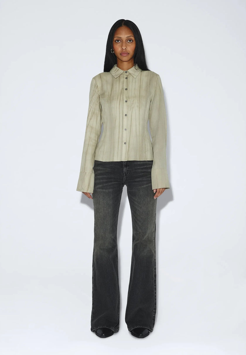 Mila Seam Shirt in Washed Beige