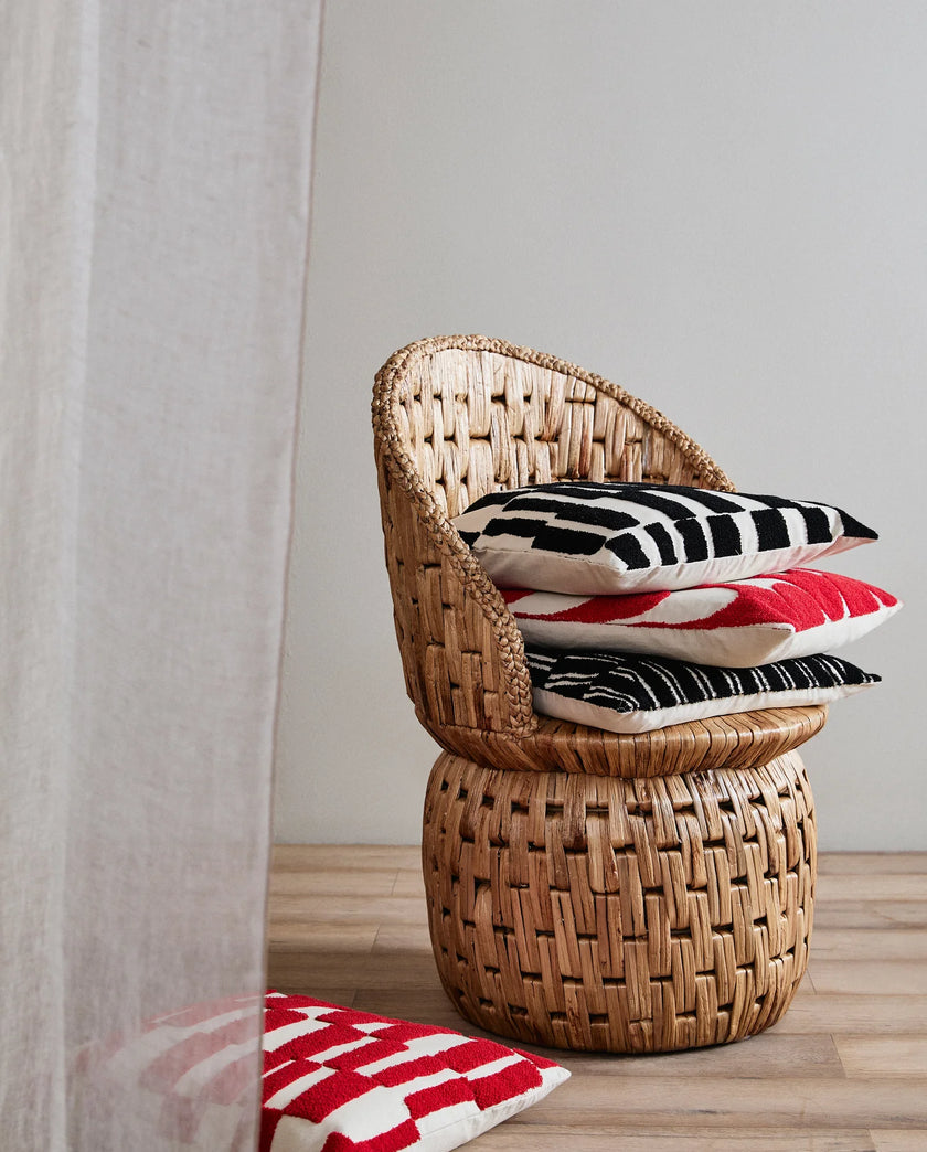 Coxa Cushion Cover in Ivory/Black