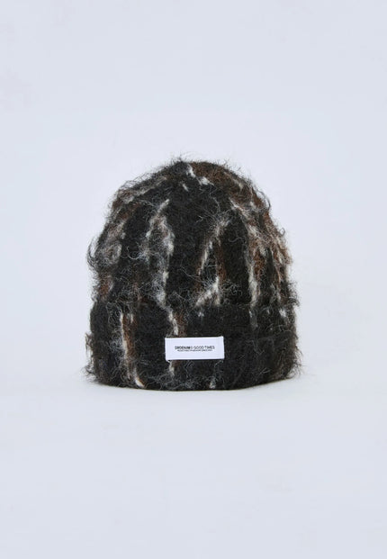 Kiwa Beanie in Black Off White Scribble