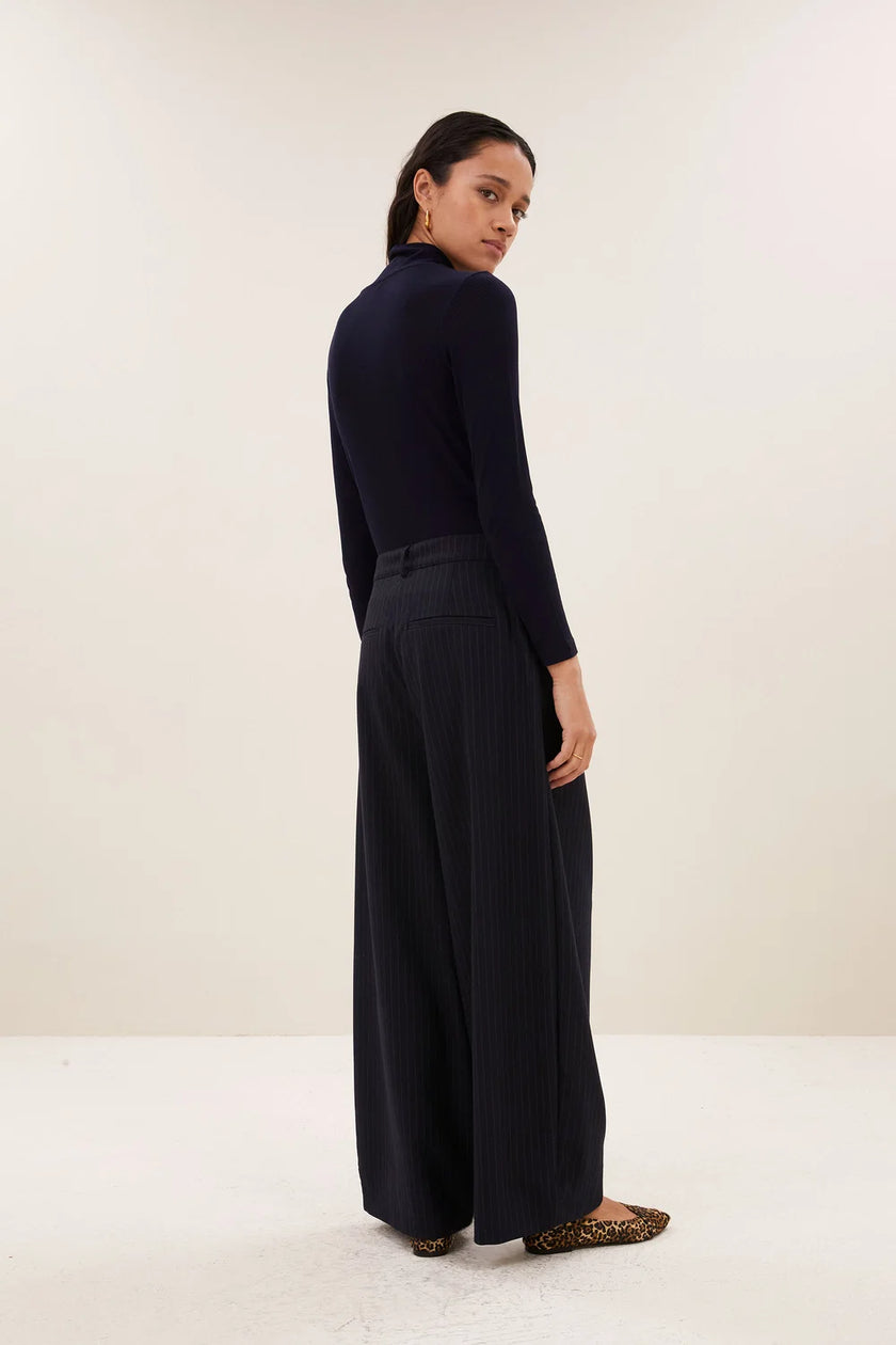 Frida Pinstripe Pants in Midnight