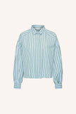 Sarah Short Sea Blouse in Green Sea Stripe