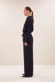 Pelle Satin Stripe Pants in Night Sky
