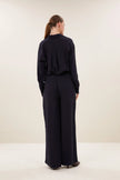 Pelle Satin Stripe Pants in Night Sky