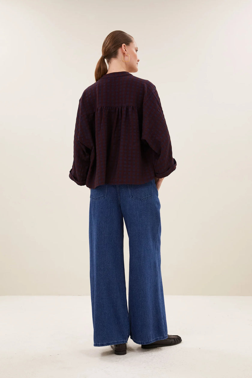 Jess Blouse in Wine Check