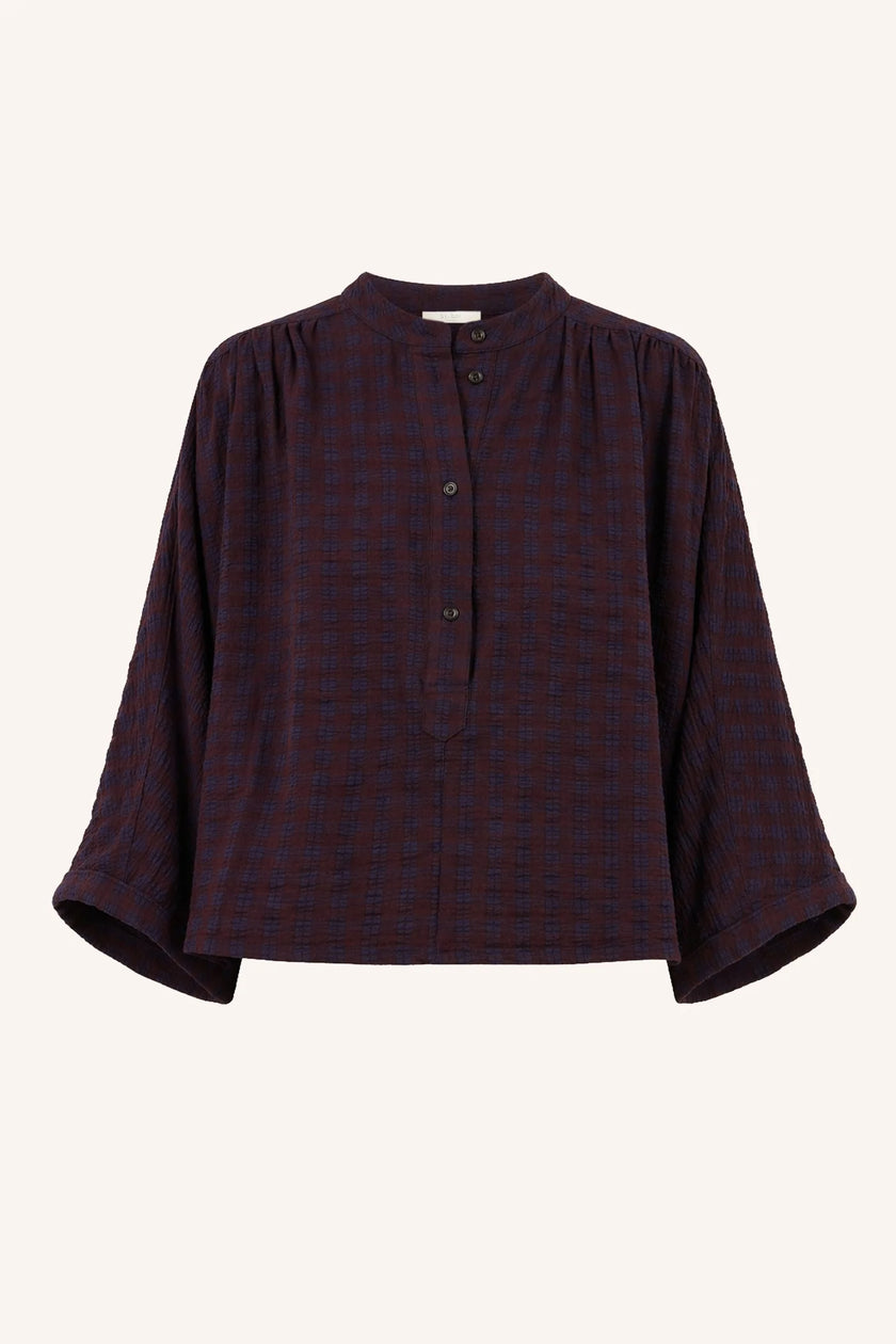 Jess Blouse in Wine Check