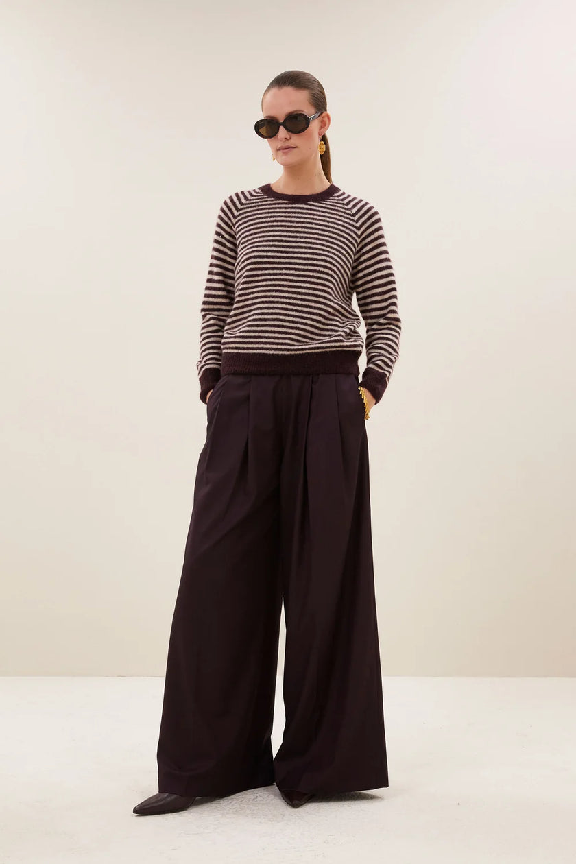 Sally Stripe Pullover in Burgundy Crush Stripe