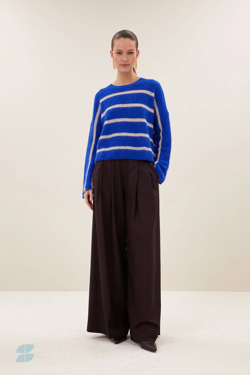 Vide Stripe Pullover in Off White Stripe