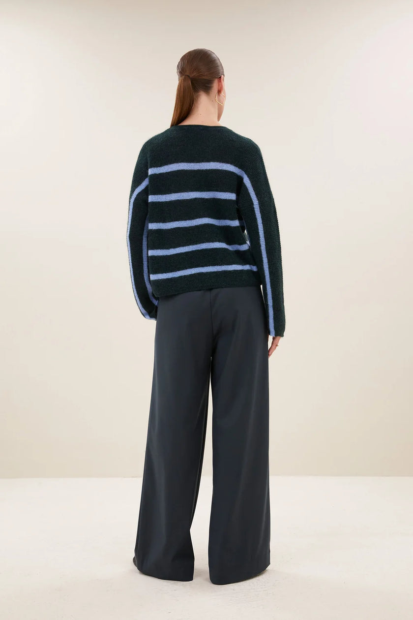 Vide Stripe Pullover in Green Cloud Stripe